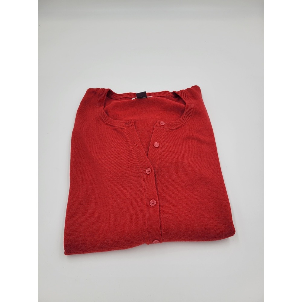 Old Navy Womens Sz M Sweater Cardigan Burgandy Button Up Round Neck Long Sleeve - Picture 9 of 11